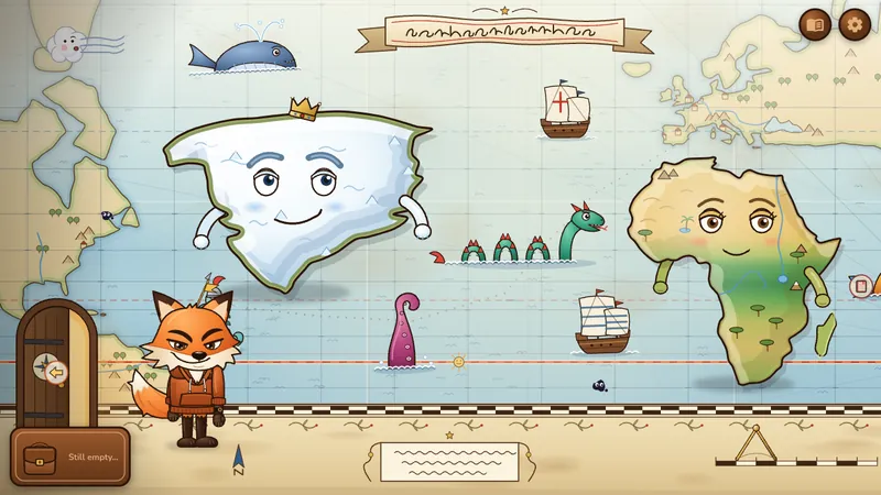 Greenland and Africa as characters on an old sea chart