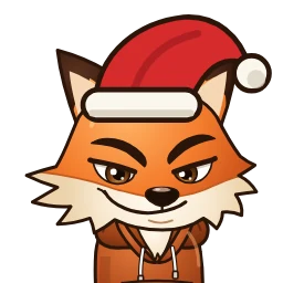 Foxy met een kerstmuts